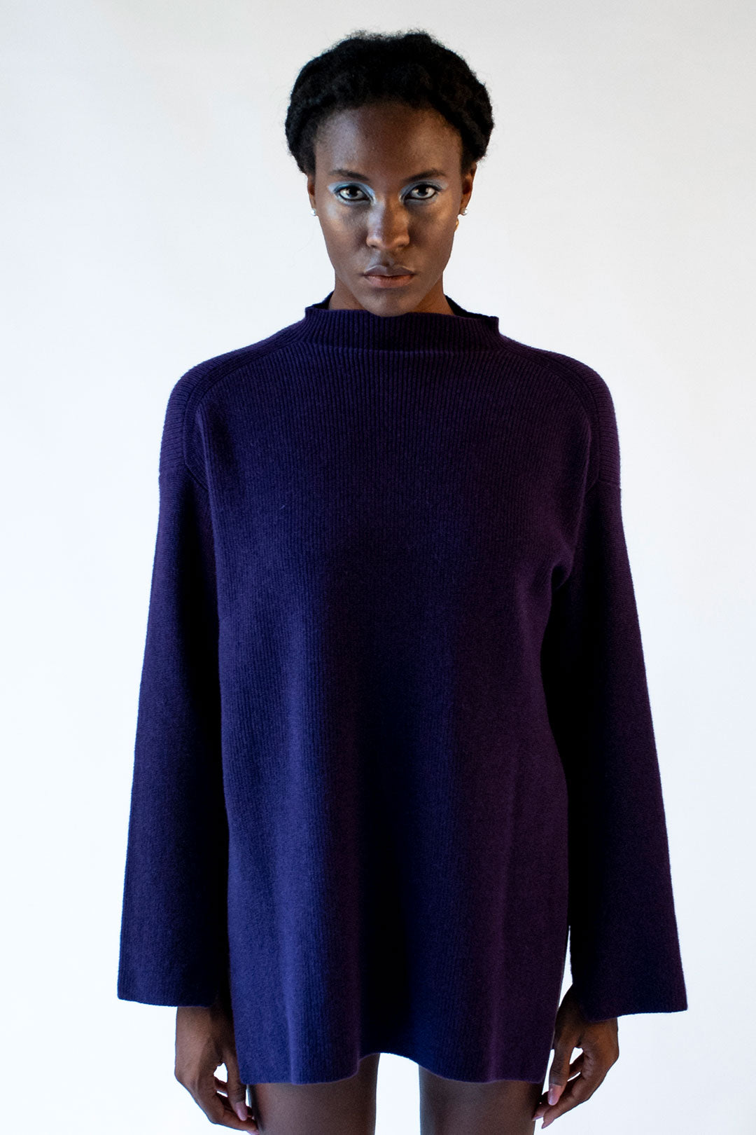 Manuela purple crater neck sweater