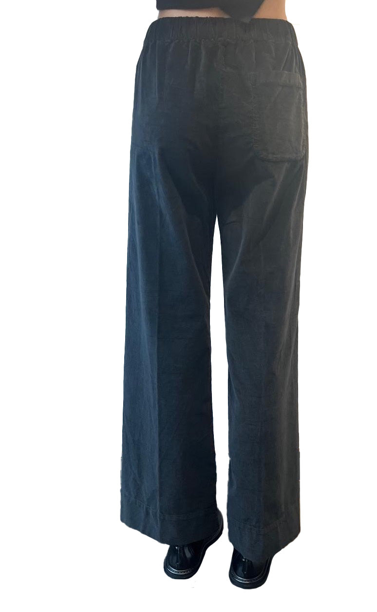 Pencil black velvet trousers