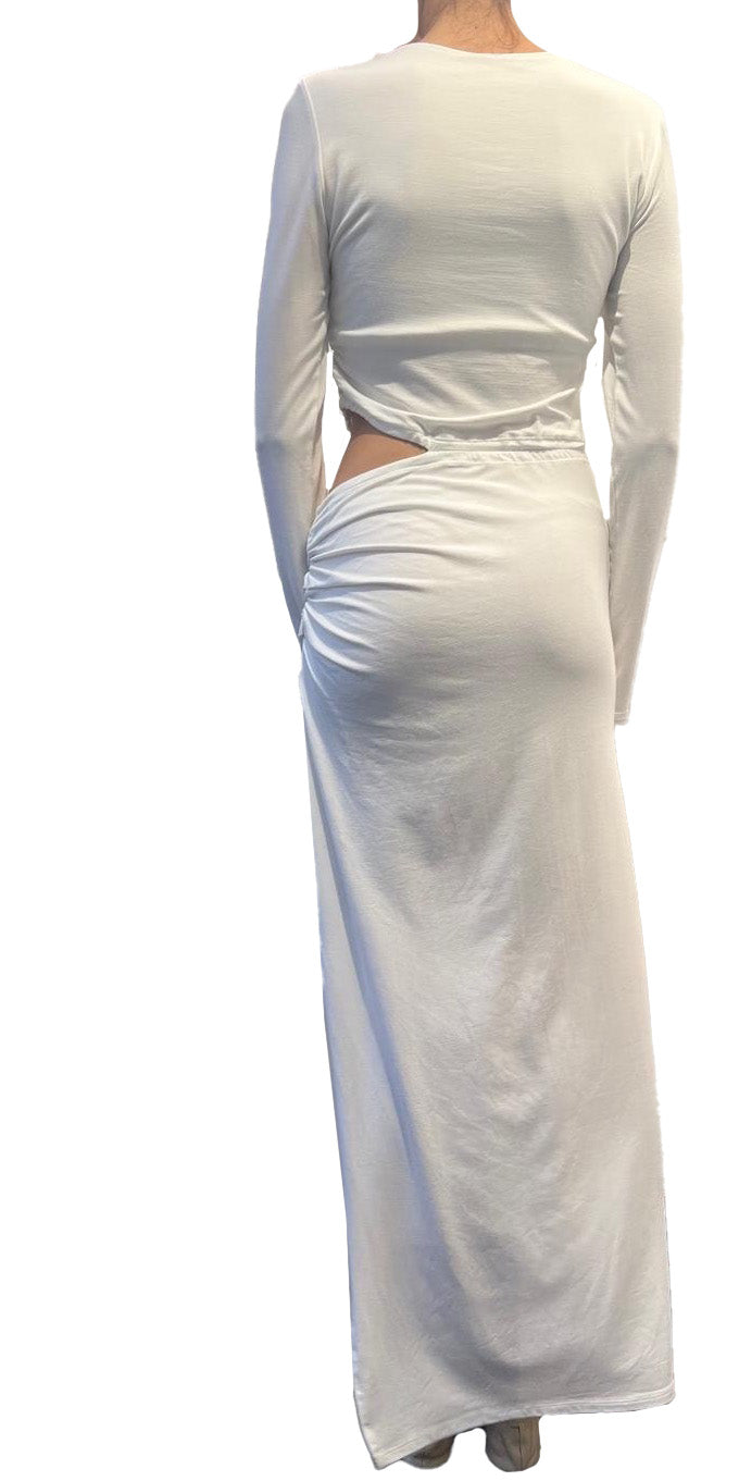 White asymmetric dress