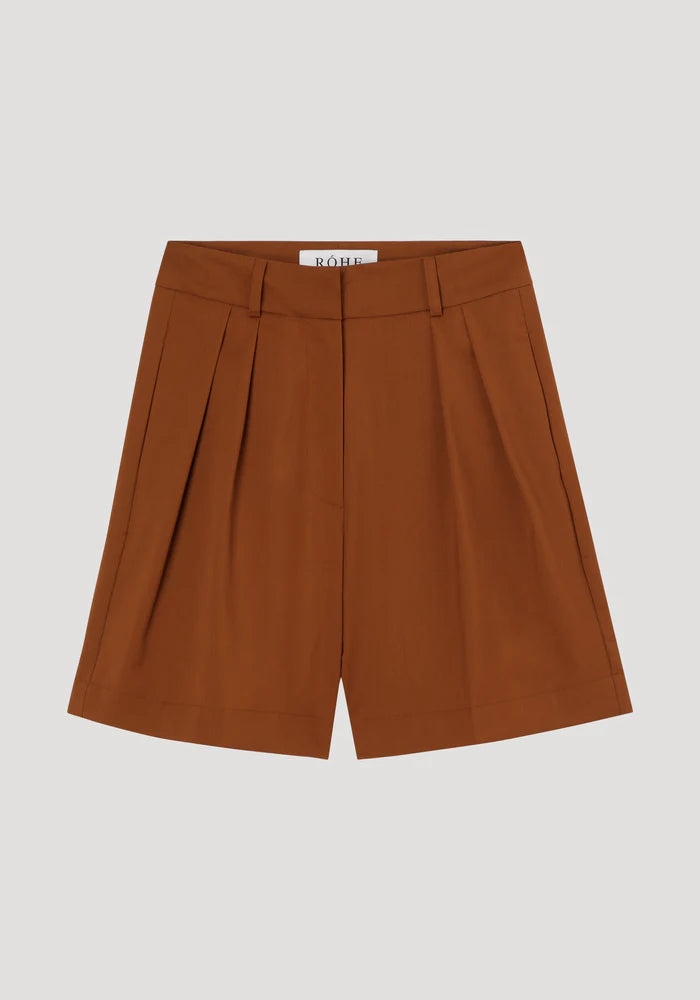 Rust wool Bermuda shorts