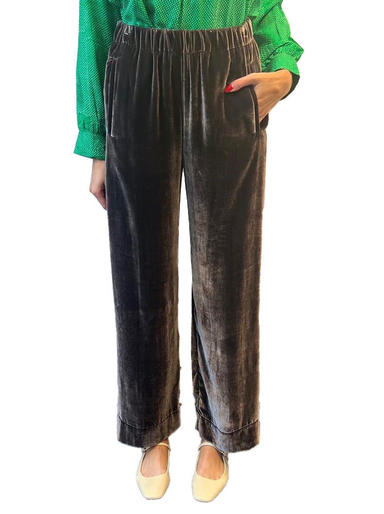 Pencil brown velvet trousers