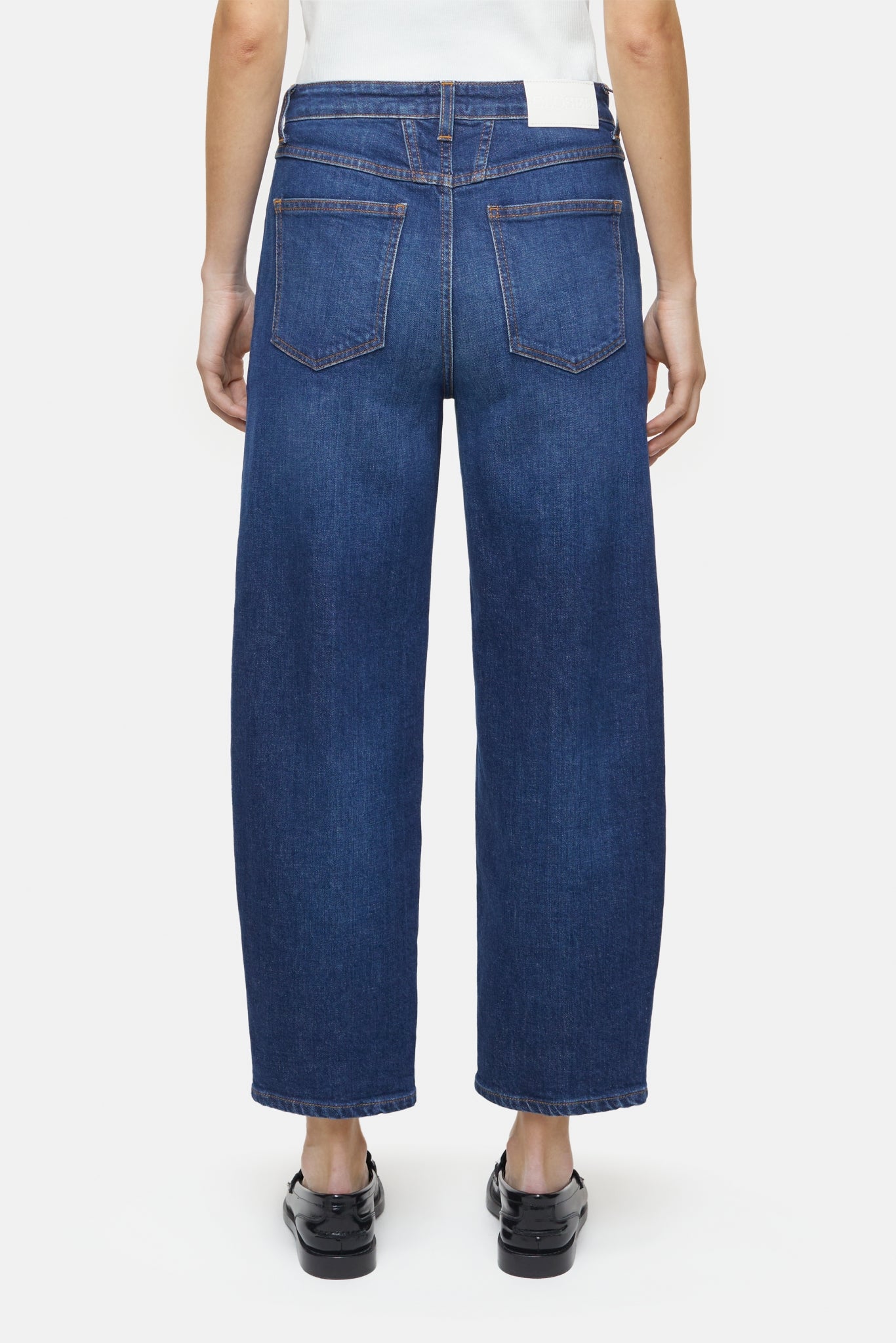 Dark blue denim trousers