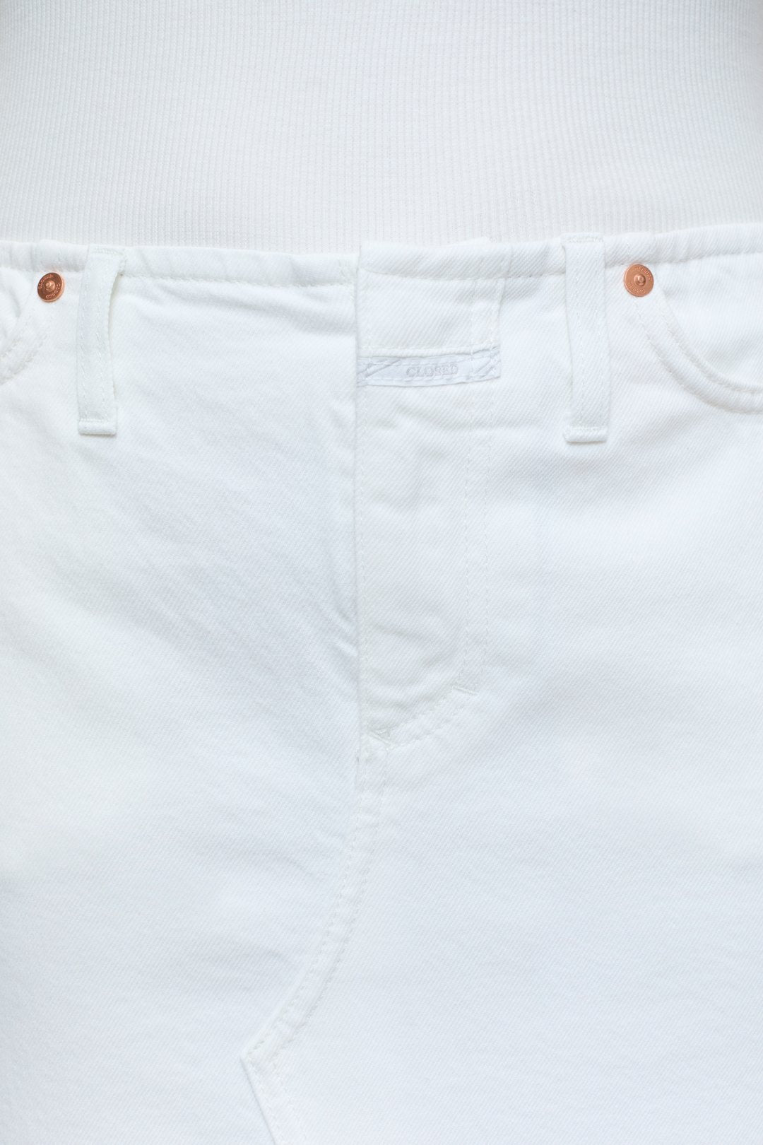Long white 5 pocket skirt