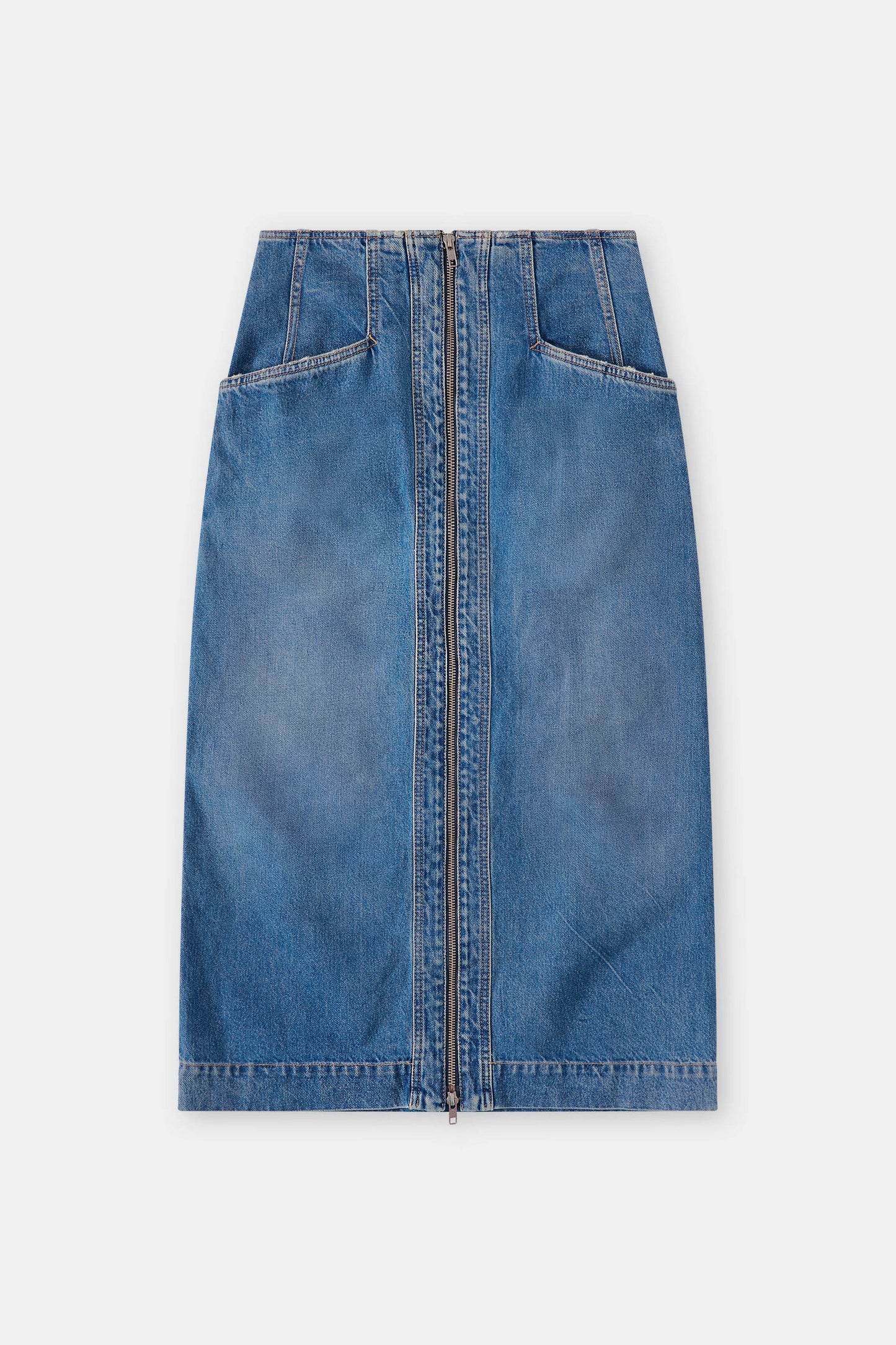 Mid blue denim skirt