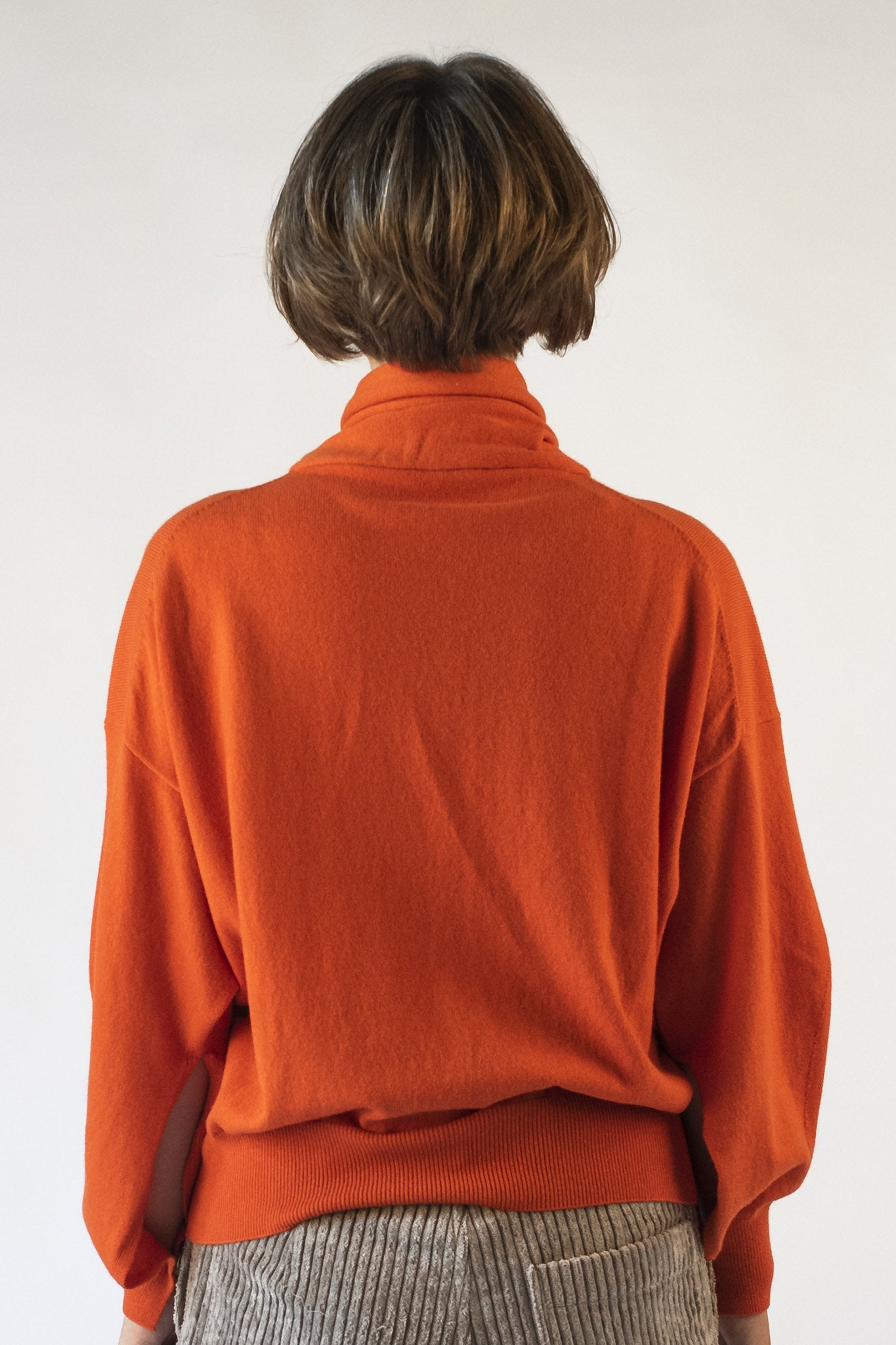 Lorenza orange scarf collar sweater