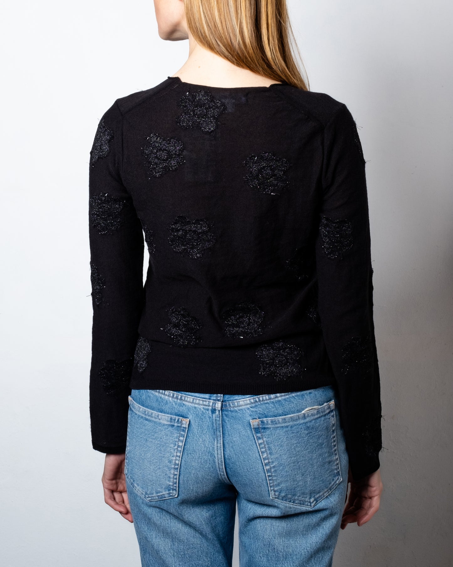 Black floral sweater