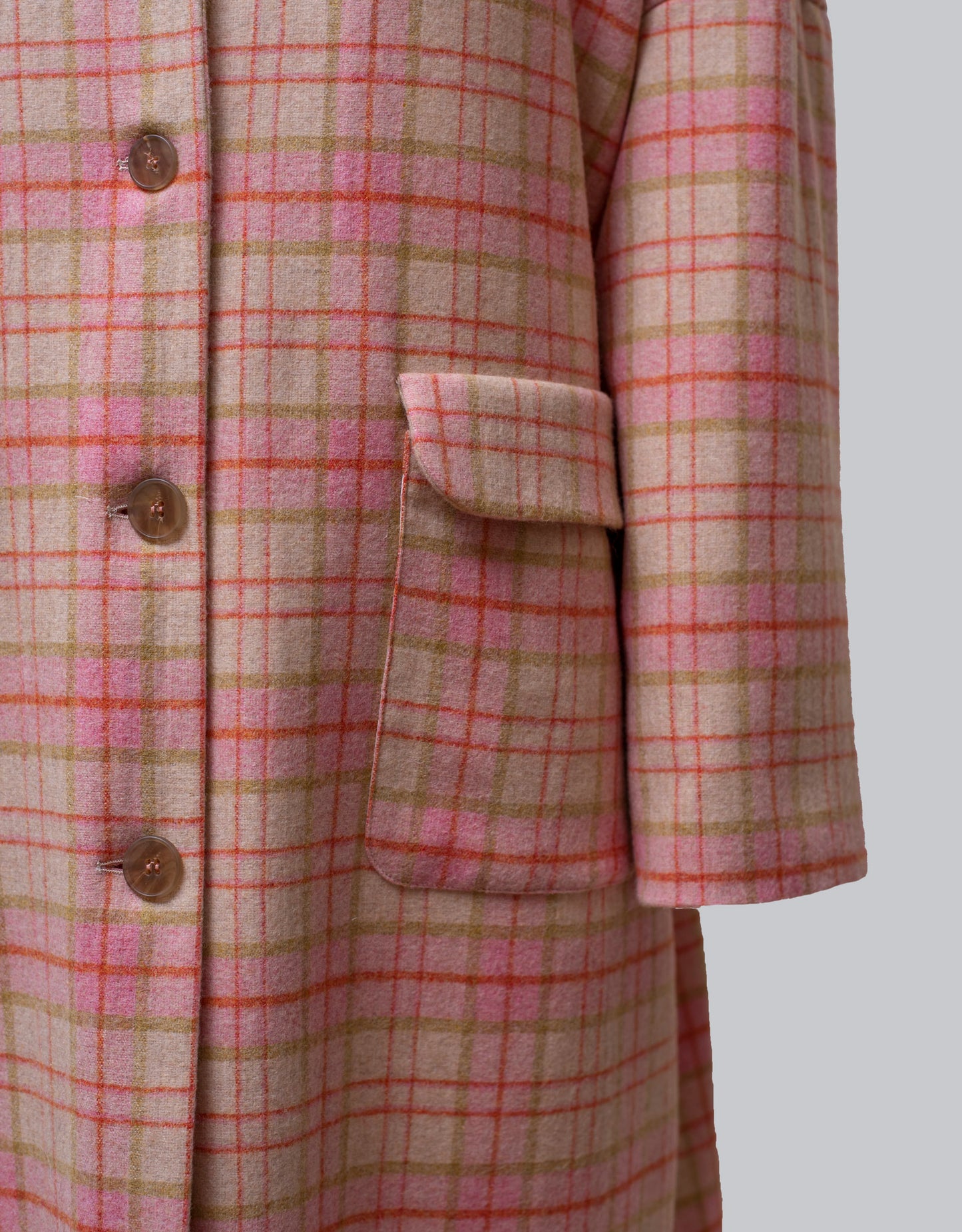Pink/beige check coat