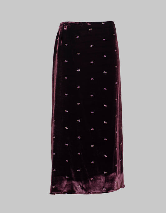 Silk velvet skirt