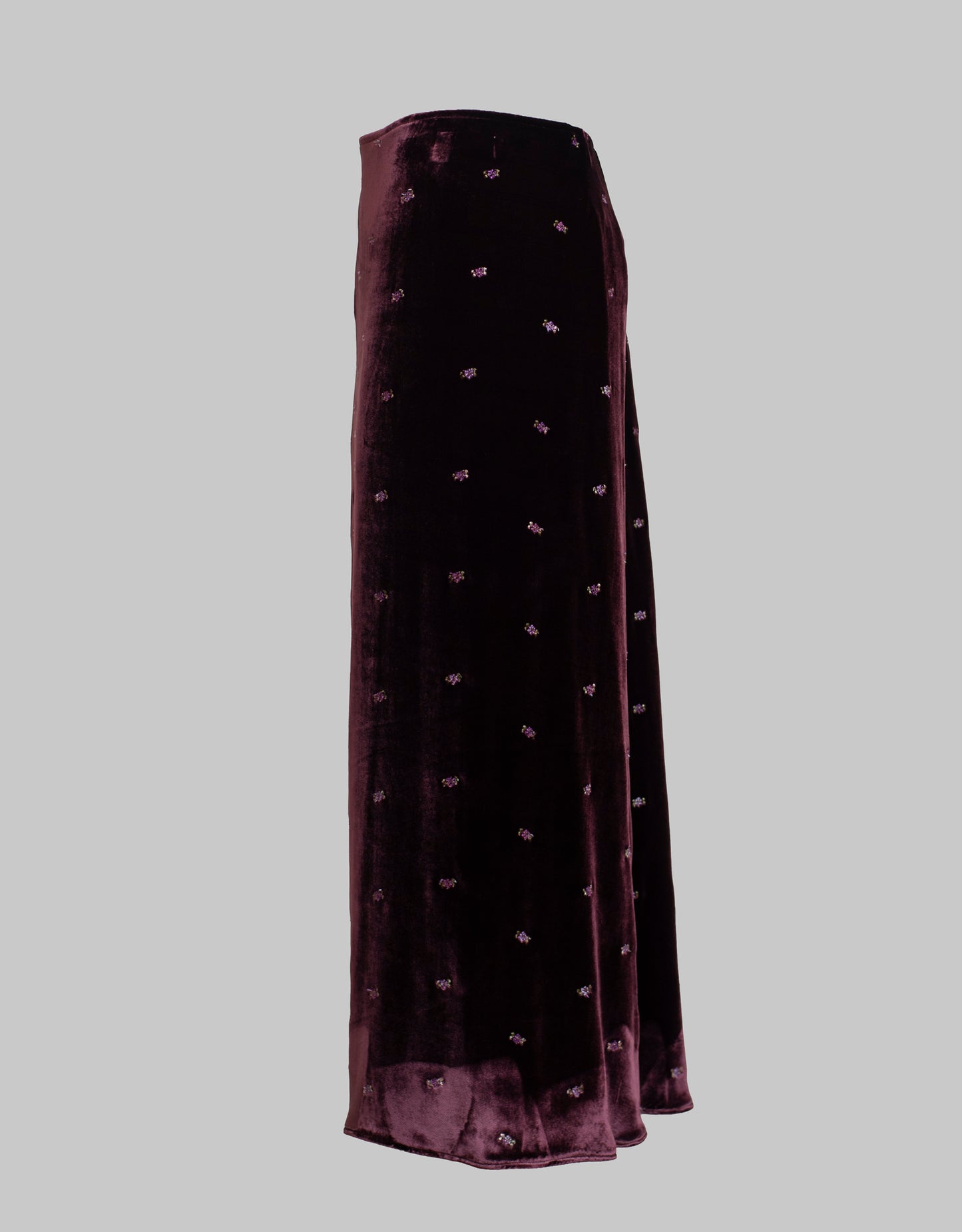 Silk velvet skirt
