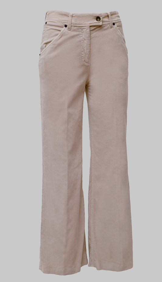 Ivory velvet trousers