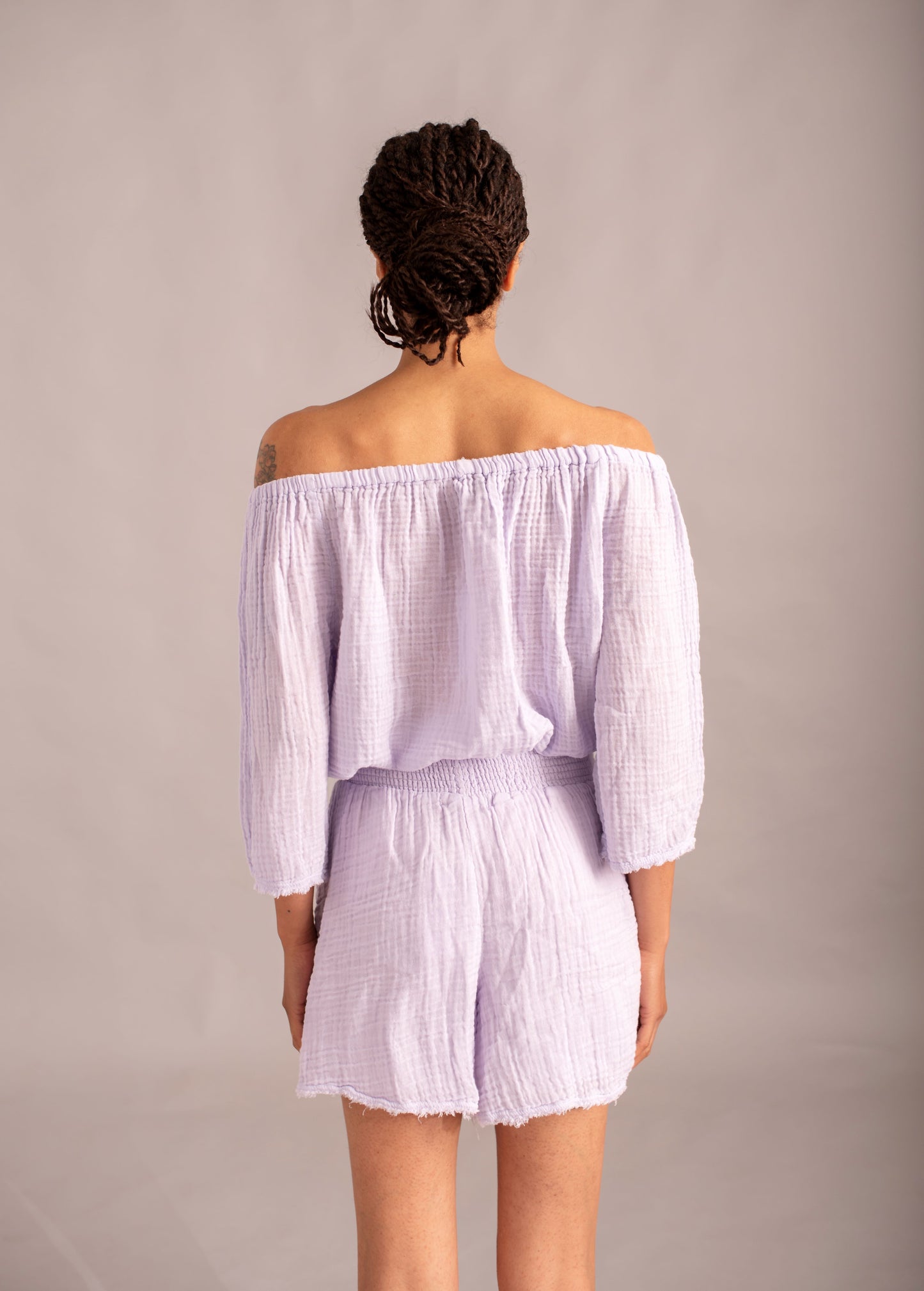 Isabel amethyst blouse in cotton gauze