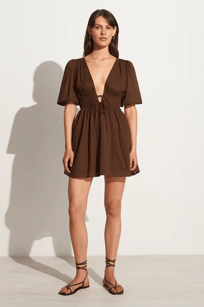 Roma brown mini dress