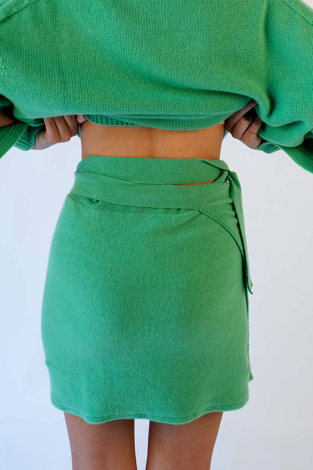 Short green pareo skirt Carlotta