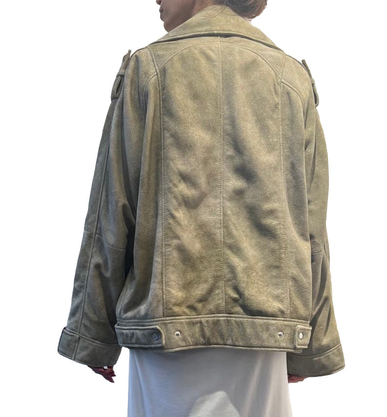 Beige Leather Jacket