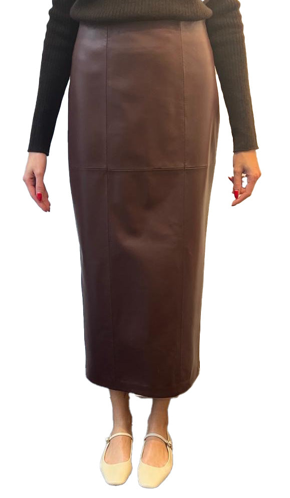 Brown Leather Skirt