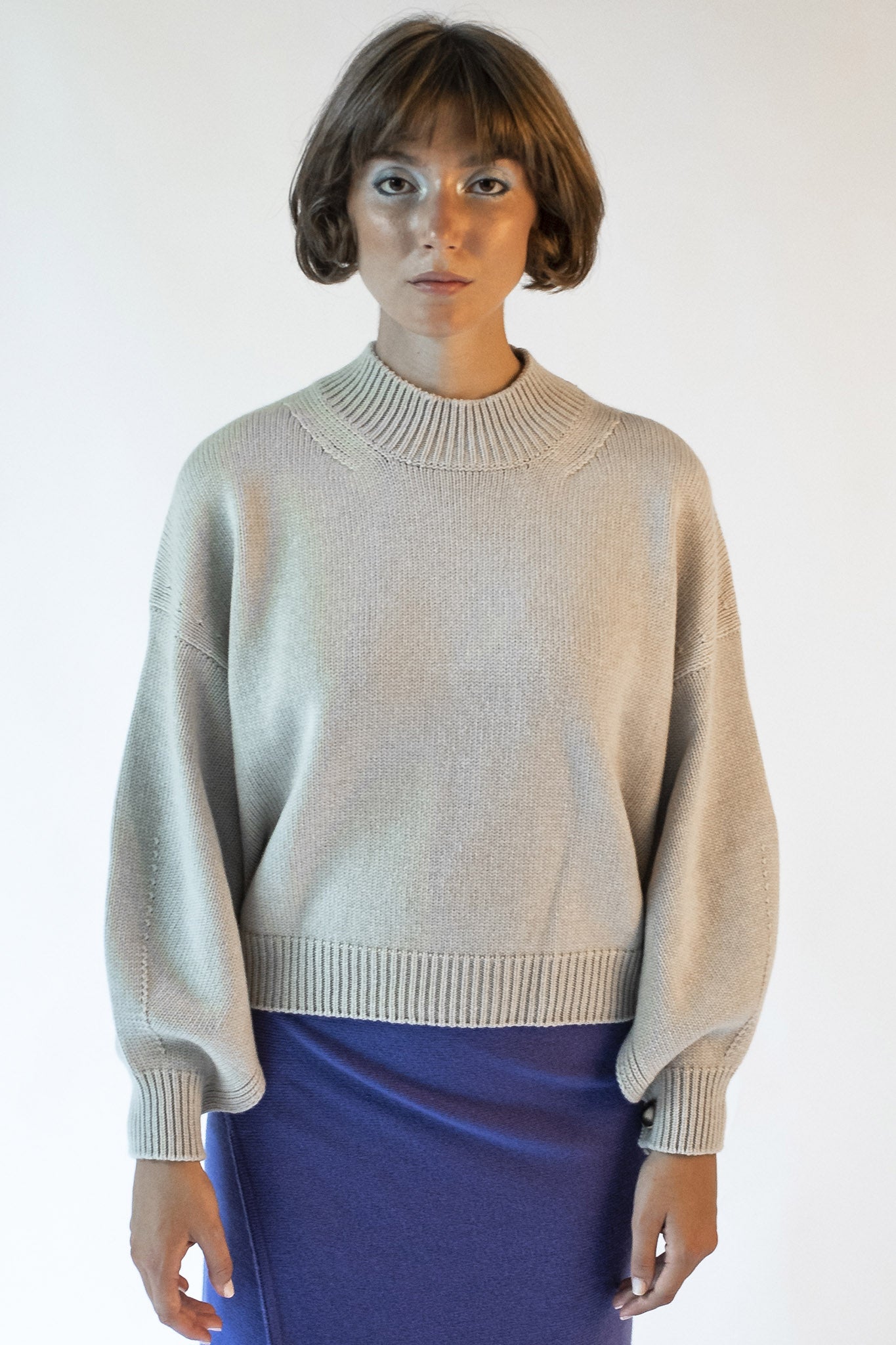 Ice turtleneck sweater with Isabella jewel buttons