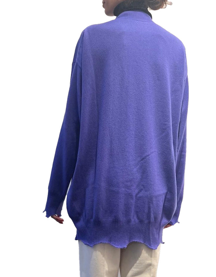 Purple fringed cardigan