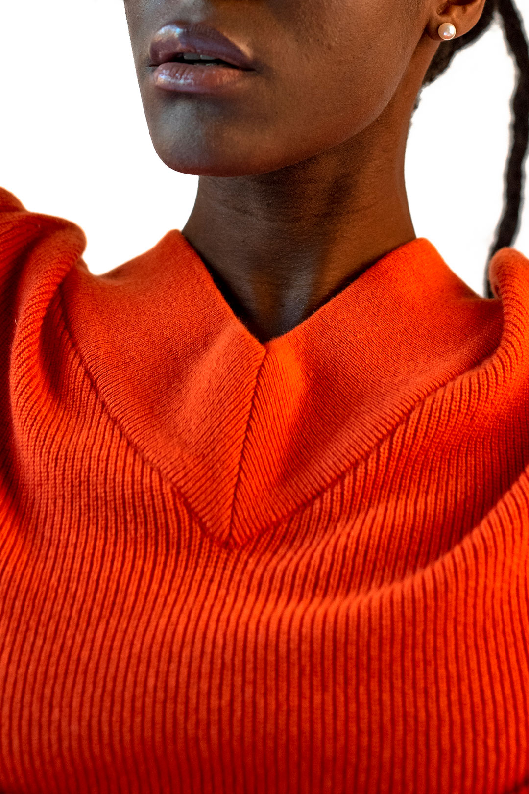 Francesca orange V-neck sweater