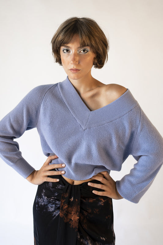 Francesca lavender V-neck sweater