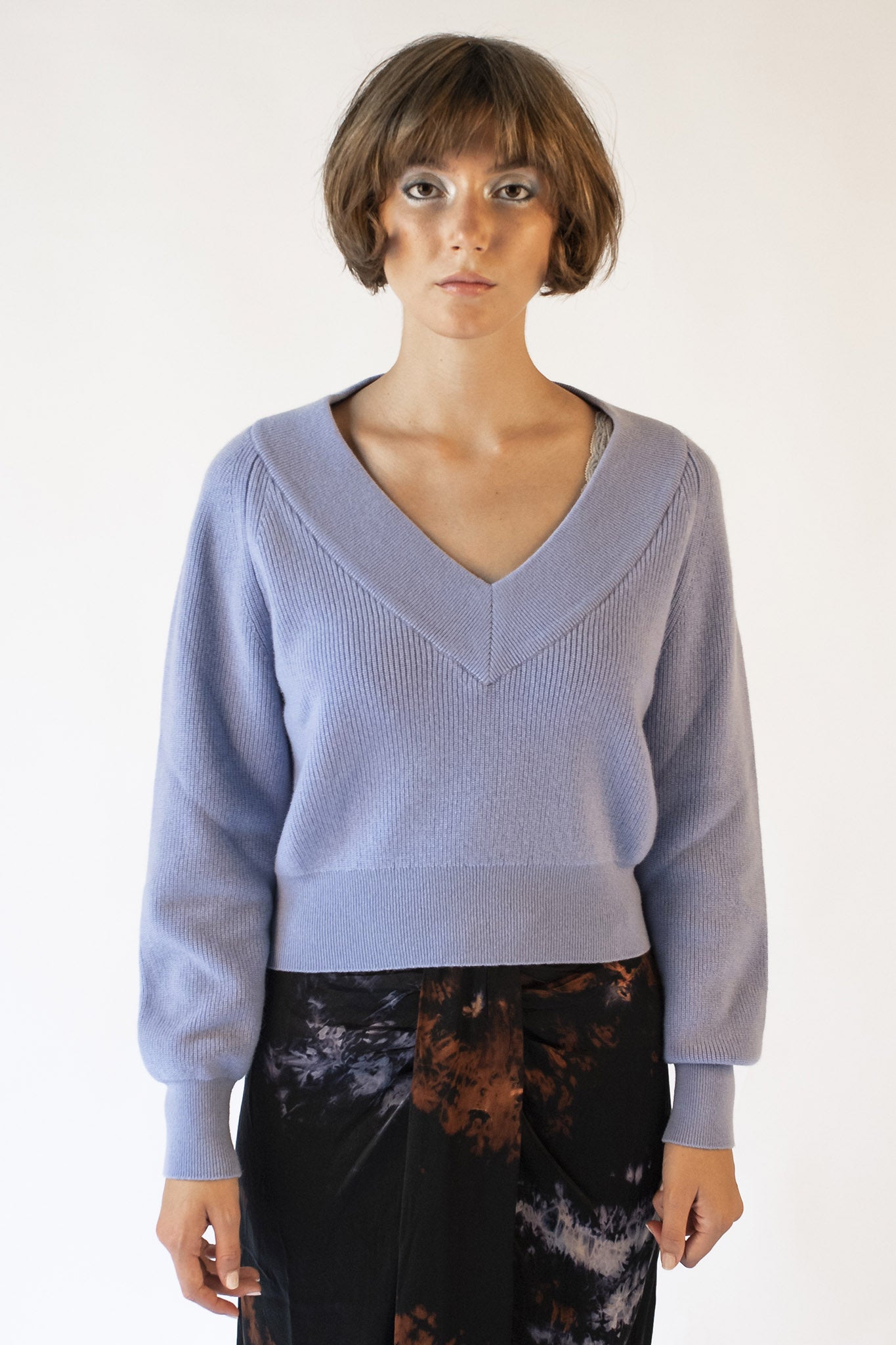 Francesca lavender V-neck sweater