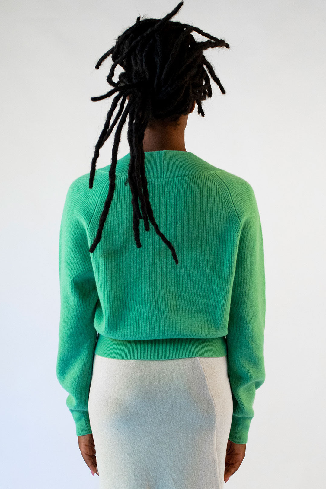 Francesca green V-neck sweater