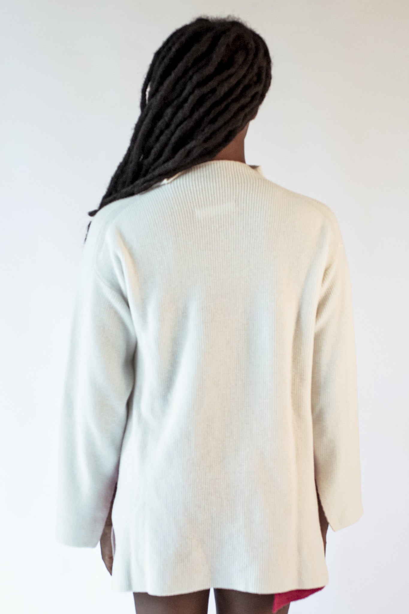 Manuela white crater neck sweater
