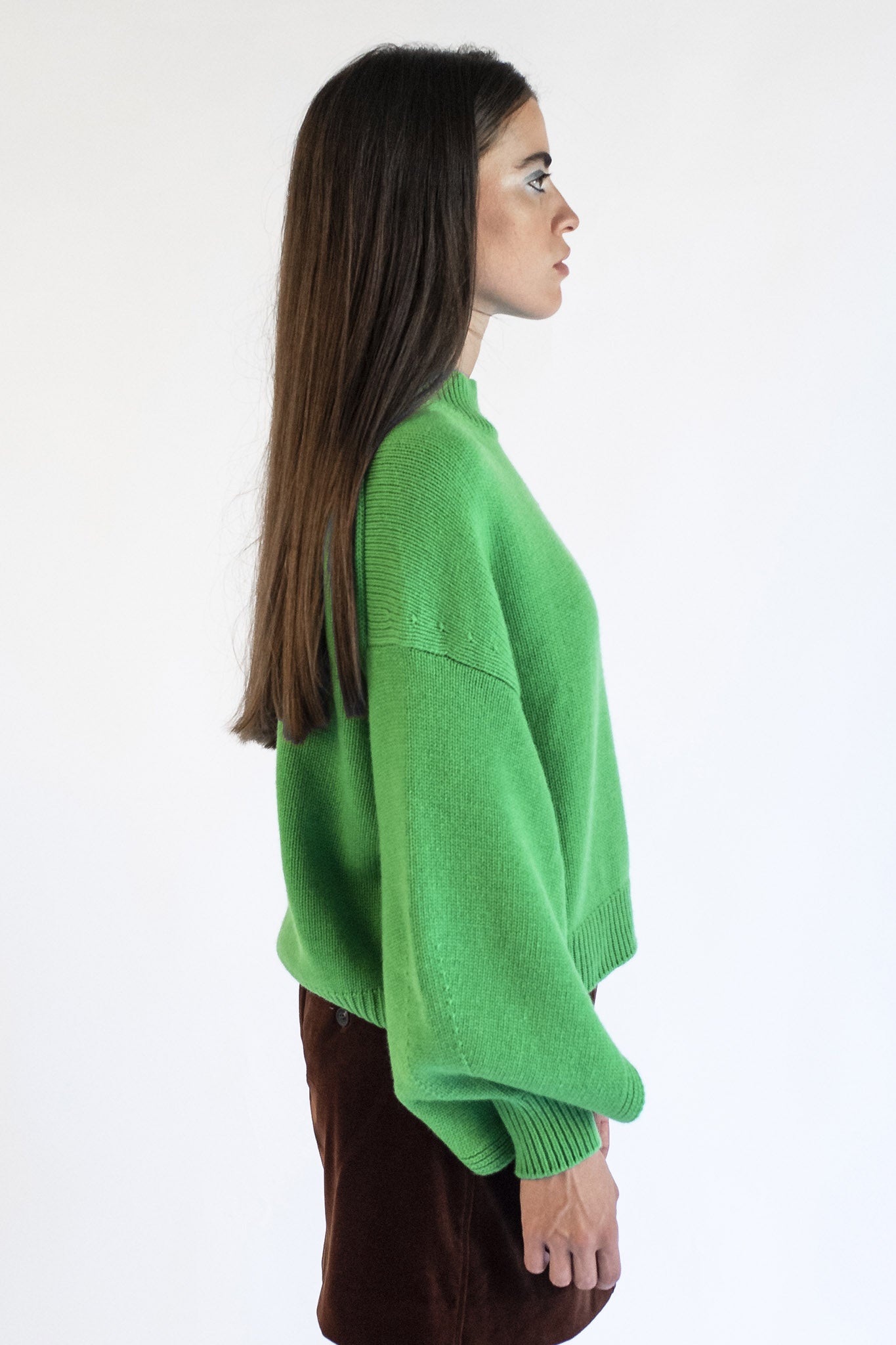 Green grass sweater with mock neck Isabella