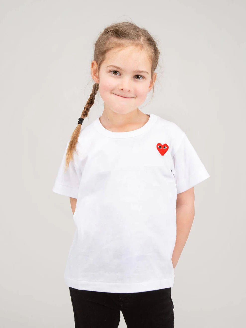 White red heart t-shirt for kids