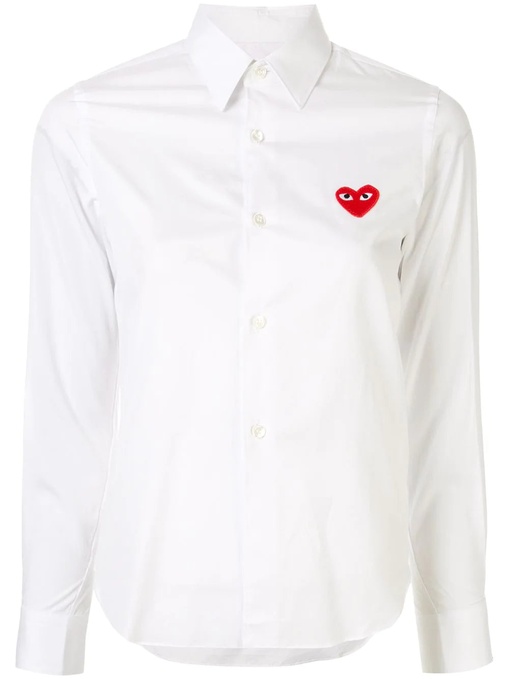 Red heart shirt in white
