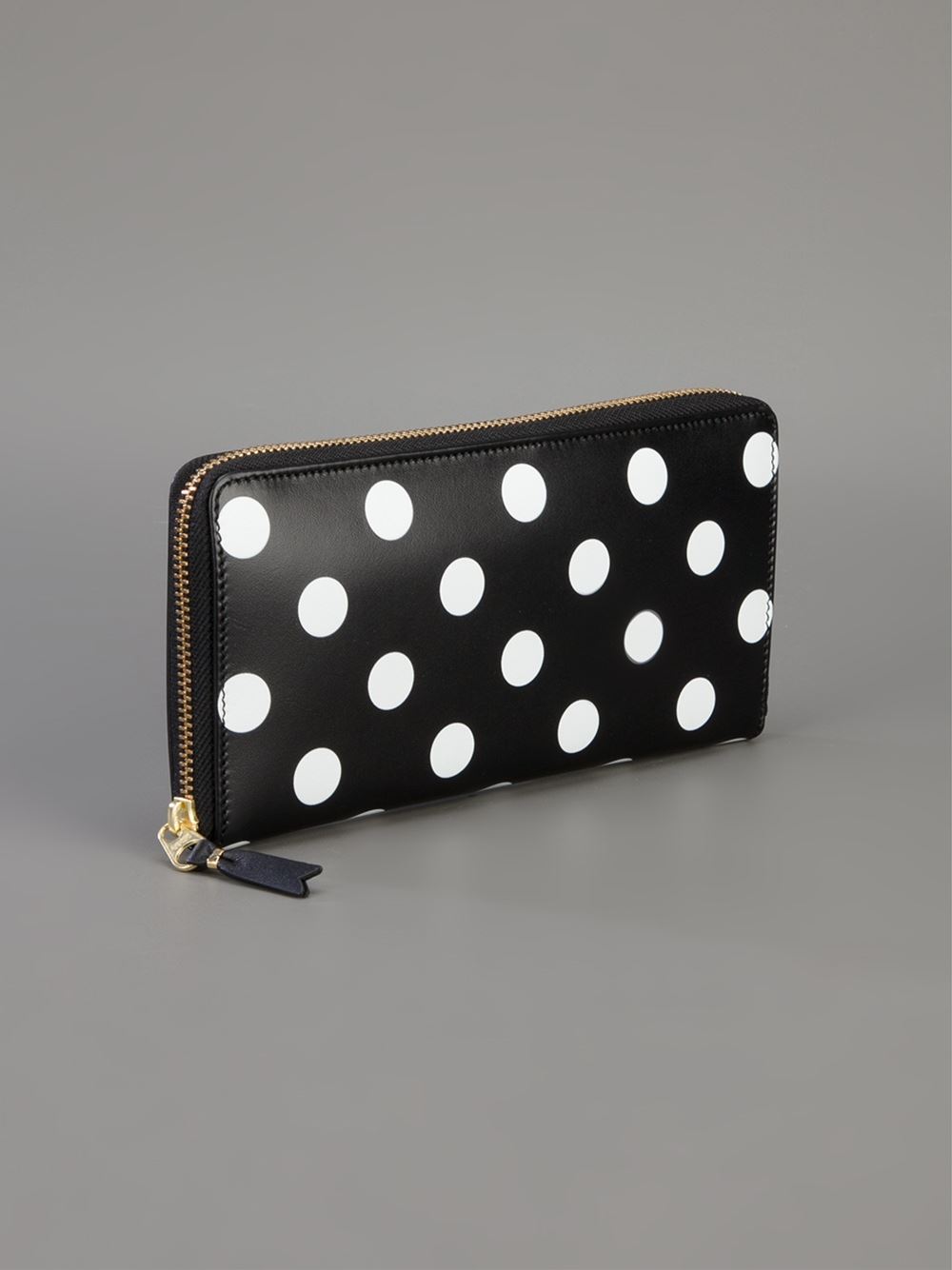 Leather polka-dot purse - Black