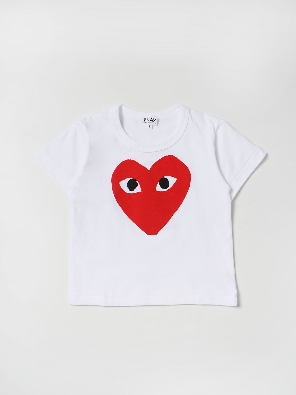 White baby t-shirt with red heart print