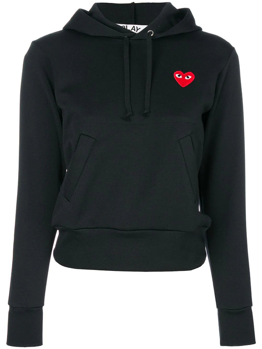 Heart patch black hoodie