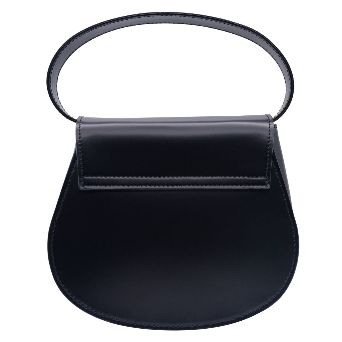 Top-handle saddle handbag in black