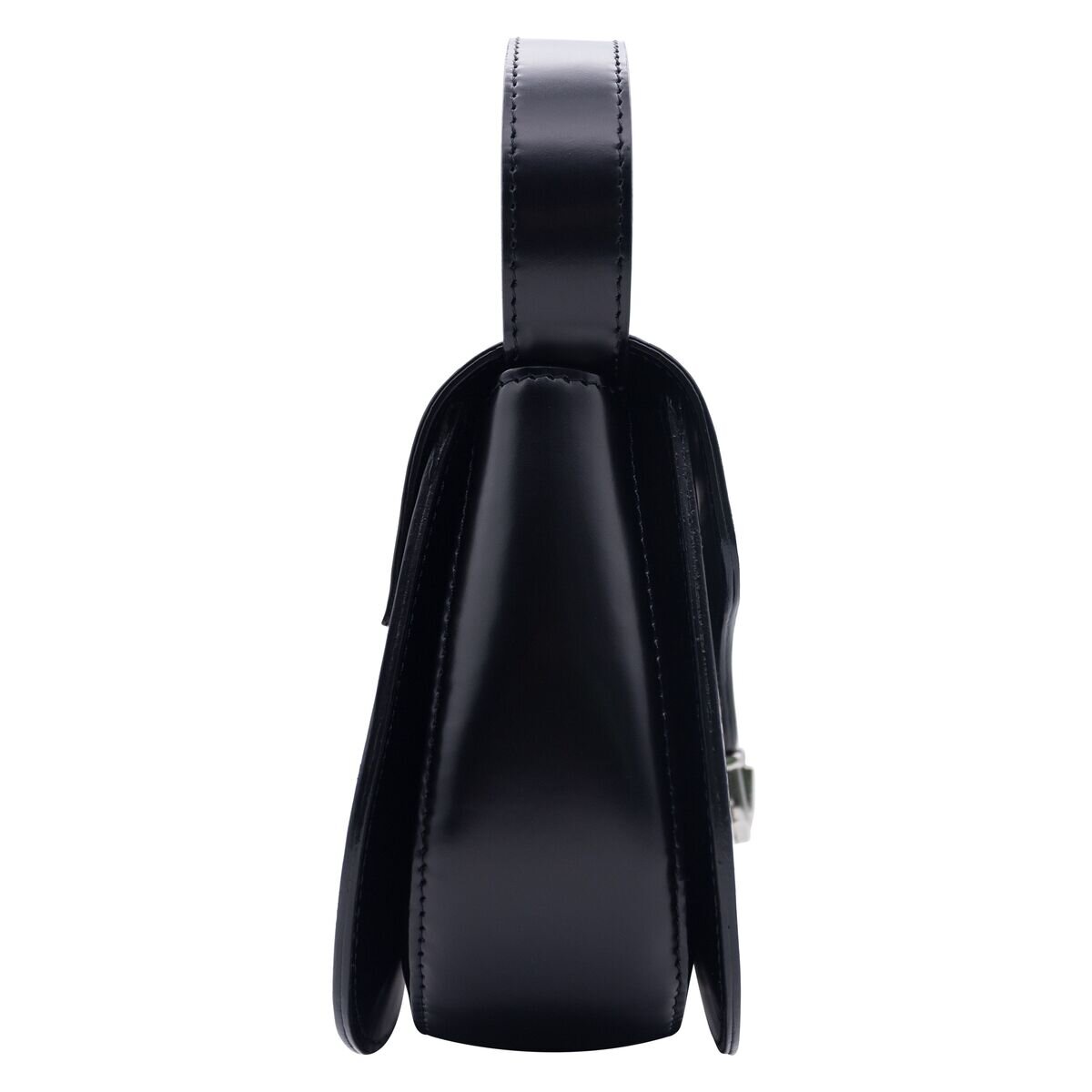 Top-handle saddle handbag in black