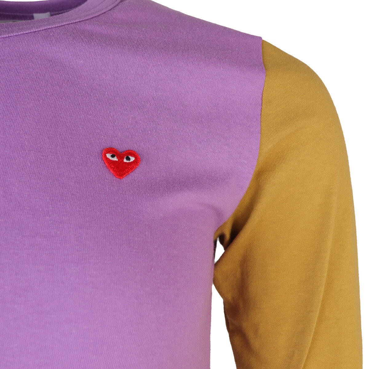 Color block long sleeve t_shirt in Purple/Olive