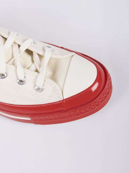 Converse Chuck 70 - white low-top sneakers - red sole