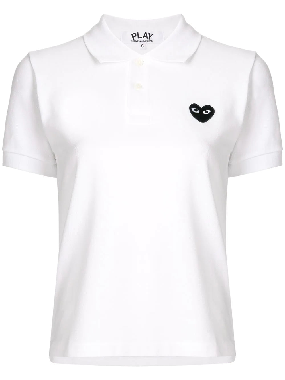 Polo white shirt logo-patch